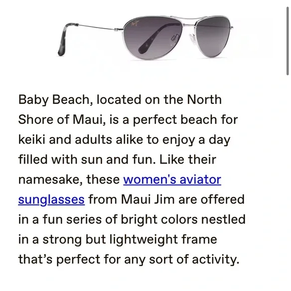 maui jim baby beach women's sunglasses - Picture 8 of 9